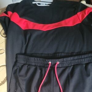 Black and Red Athletic Men's Shorts